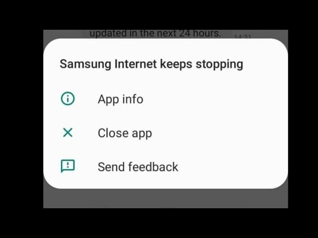 Samsung Internet Keep Stopping