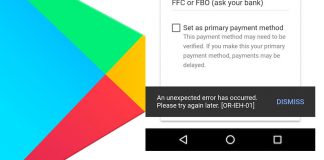 Google Payment Error OR-IEH-01